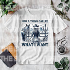 For the fearless, independent, and wild-at-heart—this "I Do a Thing Called What I Want" DTF transfer features a strong-willed cowgirl gazing off into the open wild. Perfect for adding a bold, Western touch to your t-shirts, hoodies, or tote bags. Whether you embrace the cowboy way of life or just don’t like being told what to do, this design is made for you! on a white