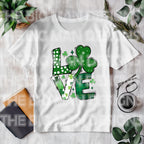 Celebrate St. Patrick’s Day with this adorable "Love" DTF transfer featuring a shamrock as the O in the word “Love”! This festive green design combines the spirit of the holiday with the cuteness of a shamrock, making it perfect for creating lucky St. Patrick's Day outfits. Whether you're heading to a celebration or just want to add a little festive charm to your wardrobe, this ready-to-press DTF transfer is the perfect way to bring some luck and love into your day! on white