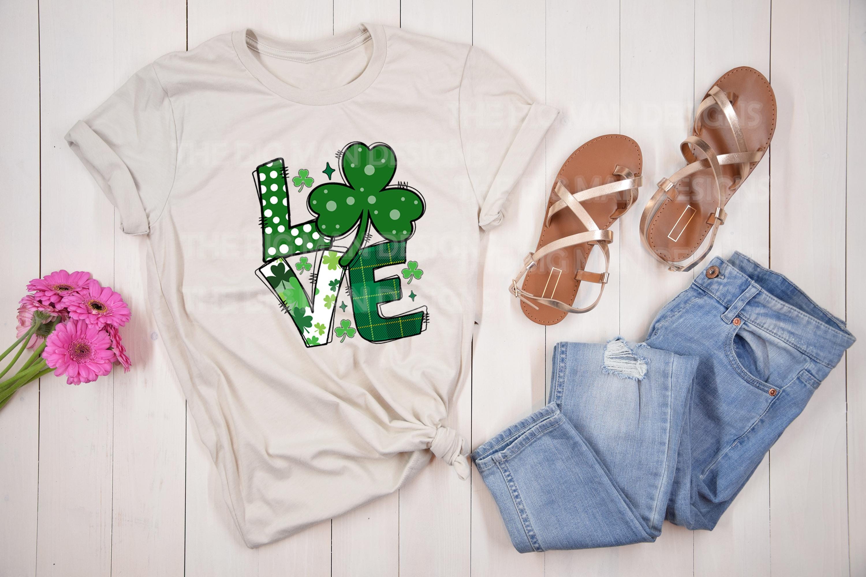 Celebrate St. Patrick’s Day with this adorable "Love" DTF transfer featuring a shamrock as the O in the word “Love”! This festive green design combines the spirit of the holiday with the cuteness of a shamrock, making it perfect for creating lucky St. Patrick's Day outfits. Whether you're heading to a celebration or just want to add a little festive charm to your wardrobe, this ready-to-press DTF transfer is the perfect way to bring some luck and love into your day! on natural