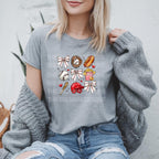 Step up your game day style with this adorable Retro Coquette Baseball DTF Transfer! Featuring a vintage-inspired 3x3 grid design with all the baseball essentials—bows, a bat, a glove, a helmet, a baseball, and must-have stadium snacks like a hot dog and popcorn—this transfer brings a trendy, playful touch to any baseball tee, sweatshirt, or onesie! Just press and go—no weeding required! on grey