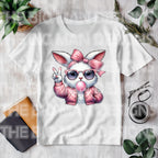 Hop into Easter with a vintage twist! This Retro Easter Bunny Blowing Bubble DTF Transfer features an adorable Easter Bunny in classic retro style, blowing a fun bubble for a playful, nostalgic feel. Perfect for anyone looking to add old-school charm to their Easter wardrobe, this transfer brings both style and fun to your holiday celebrations. on white