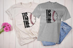 Step up your game day look with this Tis the Season Retro Baseball Game Day DTF Transfer! Featuring a vintage-inspired design, this transfer is perfect for creating trendy baseball shirts, sweatshirts, and more. Just press and go—no weeding required! on gray and on natural