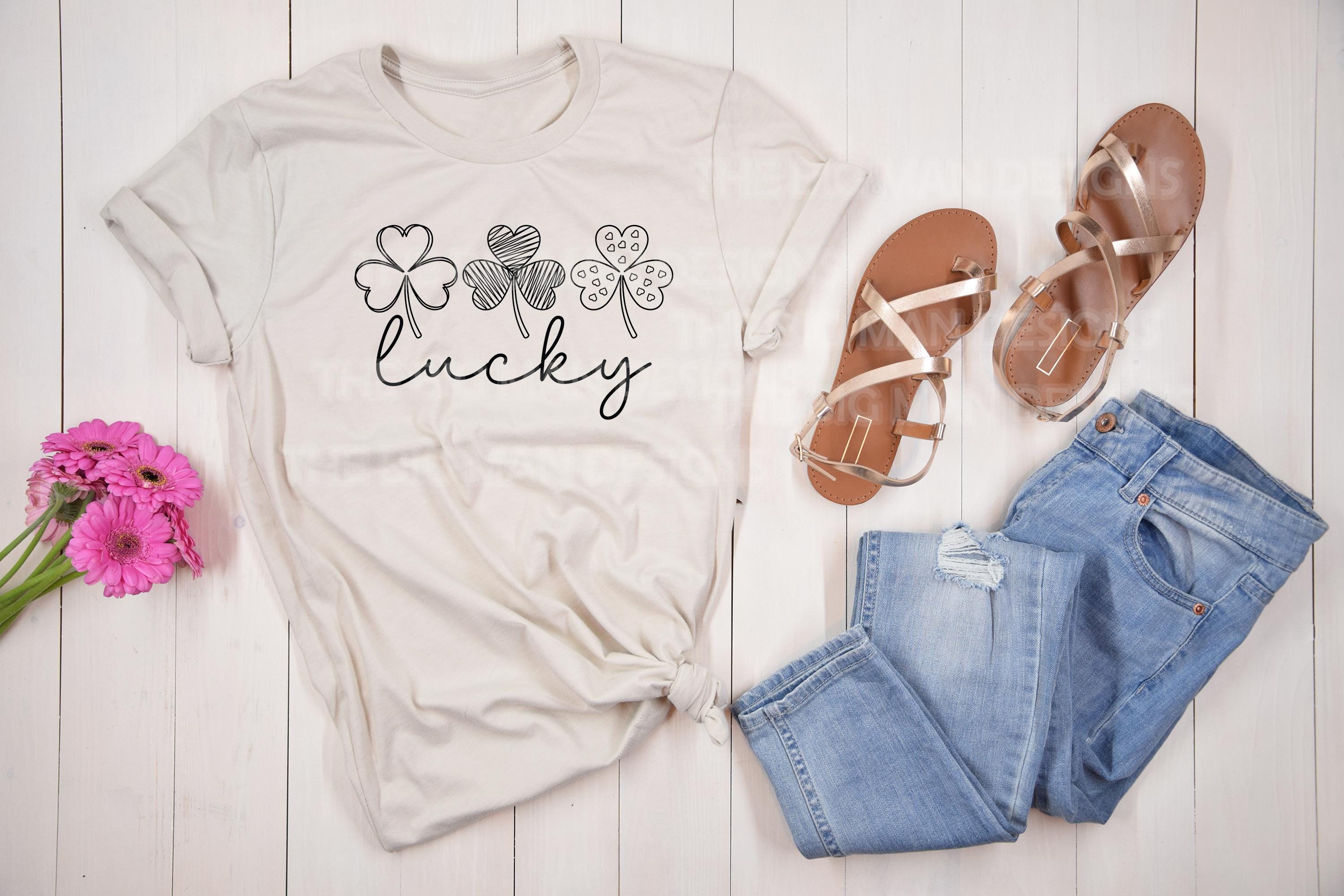 St. Patrick's Day Doodle DTF Transfer | Lucky Shamrocks Print