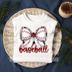 Baseball Bow DTF Transfer | Retro Hand Lettered Design