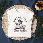 Funny Raccoon Cowboy Riding Turtle DTF Transfer | Ready-to-Press