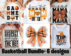 Basketball DTF Transfer Bundle | Coquette Bow, Game Day Designs (6-Pack)