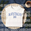 ASTROS Faux Embroidery Appliqué with Toile Design DTF Transfer

Give your shirts a vintage-meets-trendy vibe with this ASTROS Faux Embroidery Appliqué DTF Transfer featuring a toile fabric-inspired design! This high-quality direct-to-film (DTF) transfer mimics the look of embroidered appliqué with a faux quilted baseball and a delicate coquette bow, all in classic Astros blues, oranges, and whites.