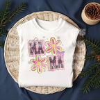 Mama Boho Doodle Flowers Tee – DTF Printed Shirt