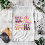 Mama Boho Doodle Flowers Tee – DTF Printed Shirt