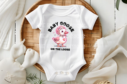Baby Goose on the Loose Pink Onesie & Toddler T-Shirt | Cute Animal Onesie | Gerber Brand Baby Girl Gift | Adorable Duck Shirt

Meet our charming "Baby Goose on the Loose" onesie and toddler tee, featuring a sweet pink goose wearing a playful bonnet! Your little girl will look absolutely adorable in this cute and trendy baby clothing. It's an ideal baby shower gift, a fun wardrobe addition for your baby girl, or a delightful toddler birthday present.