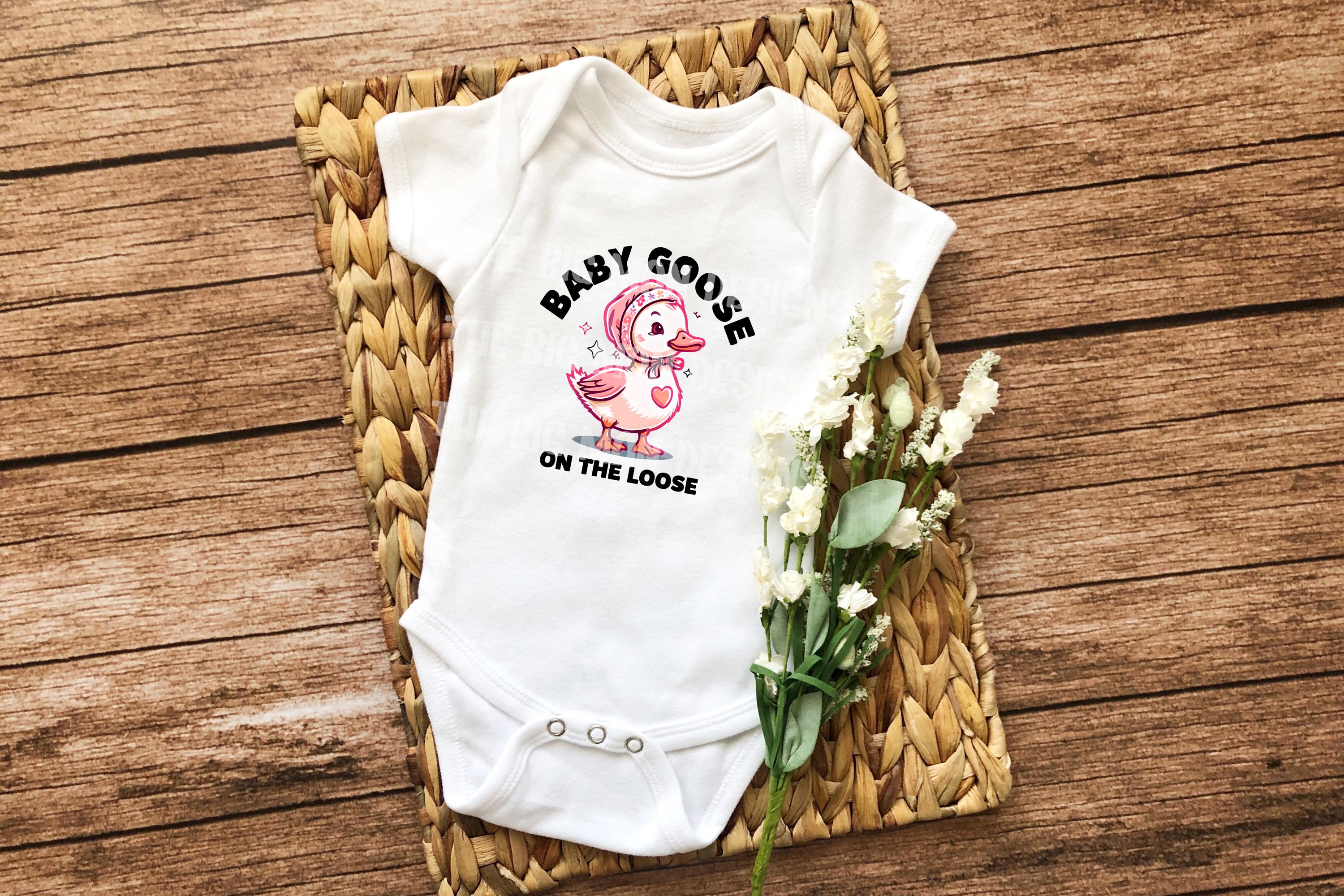 Baby Goose on the Loose Pink Onesie & Toddler T-Shirt | Cute Animal Onesie | Gerber Brand Baby Girl Gift | Adorable Duck Shirt

Meet our charming "Baby Goose on the Loose" onesie and toddler tee, featuring a sweet pink goose wearing a playful bonnet! Your little girl will look absolutely adorable in this cute and trendy baby clothing. It's an ideal baby shower gift, a fun wardrobe addition for your baby girl, or a delightful toddler birthday present.