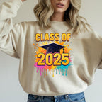 Add some color to your Class of 2025 celebration with this Paint Splash Graduation DTF Transfer! Featuring bold lettering, a graduation cap, and dripping neon paint splashes, this design is perfect for standout senior shirts.