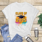 Add some color to your Class of 2025 celebration with this Paint Splash Graduation DTF Transfer! Featuring bold lettering, a graduation cap, and dripping neon paint splashes, this design is perfect for standout senior shirts.
