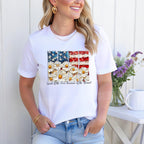 Celebrate freedom in full bloom! This Daisy Flag DTF Transfer is perfect for 4th of July, Memorial Day, or everyday patriotism. Featuring a textured American flag made of daisies and bold red & blue strokes with the phrase “Land of the Free, Because of the Brave,” this ready-to-press heat transfer makes creating custom apparel quick and easy.