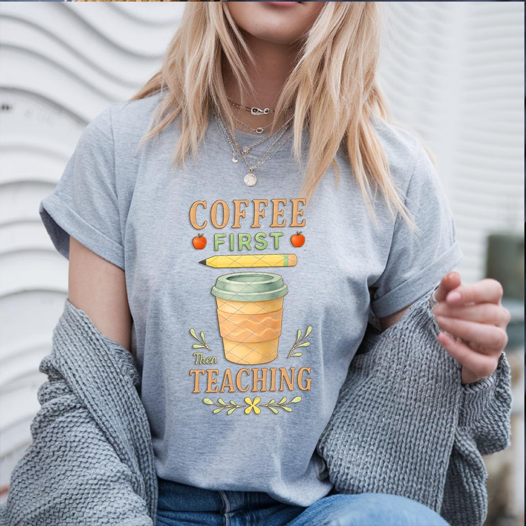 Coffee and Teaching Retro Shirt Digital Art