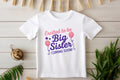 Digital PNG design featuring 'Excited to Be Big Sister Coming Soon' with pink balloons and stars, perfect for sibling pregnancy announcements.