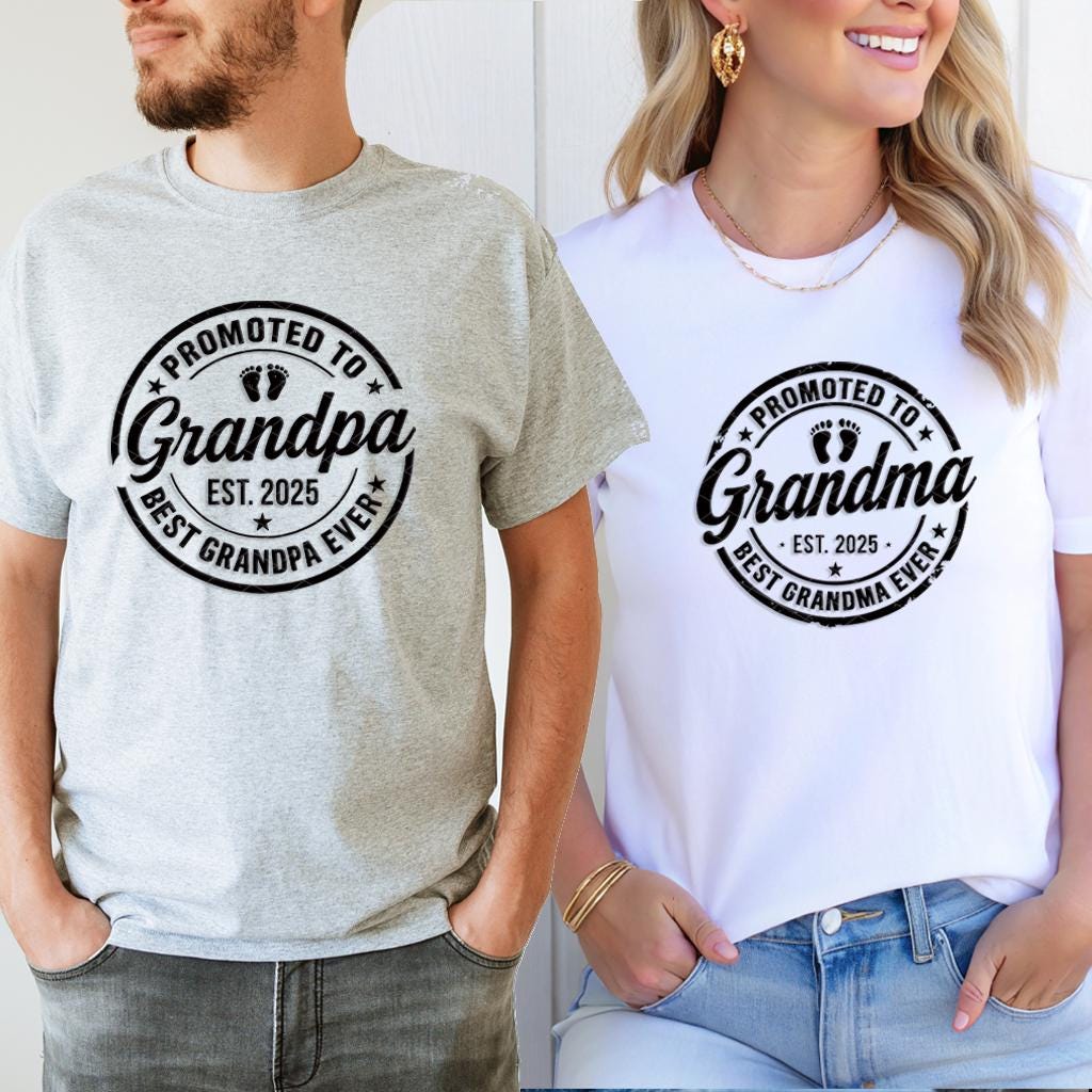 Promoted to Mimi and Papa Matching Shirts