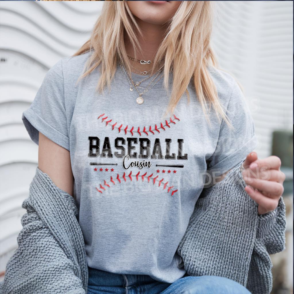 Baseball Cousin DTF Transfer | Vintage Style, Ready to Press
