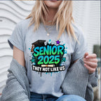 Make a statement with this edgy Senior 2025 – They Not Like Us DTF Transfer! Designed in graffiti-style font with stars, diploma, and graduation cap, this heat transfer is perfect for standout seniors who walk their own path.