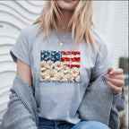 This daisy American flag tee is the perfect blend of soft and strong. Show your gratitude this 4th of July with a shirt that says it all — “Land of the Free, Because of the Brave.”
Available as a tee, sweatshirt, or DTF transfer.