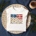 This daisy American flag tee is the perfect blend of soft and strong. Show your gratitude this 4th of July with a shirt that says it all — “Land of the Free, Because of the Brave.”
Available as a tee, sweatshirt, or DTF transfer.