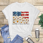 This daisy American flag tee is the perfect blend of soft and strong. Show your gratitude this 4th of July with a shirt that says it all — “Land of the Free, Because of the Brave.”
Available as a tee, sweatshirt, or DTF transfer.