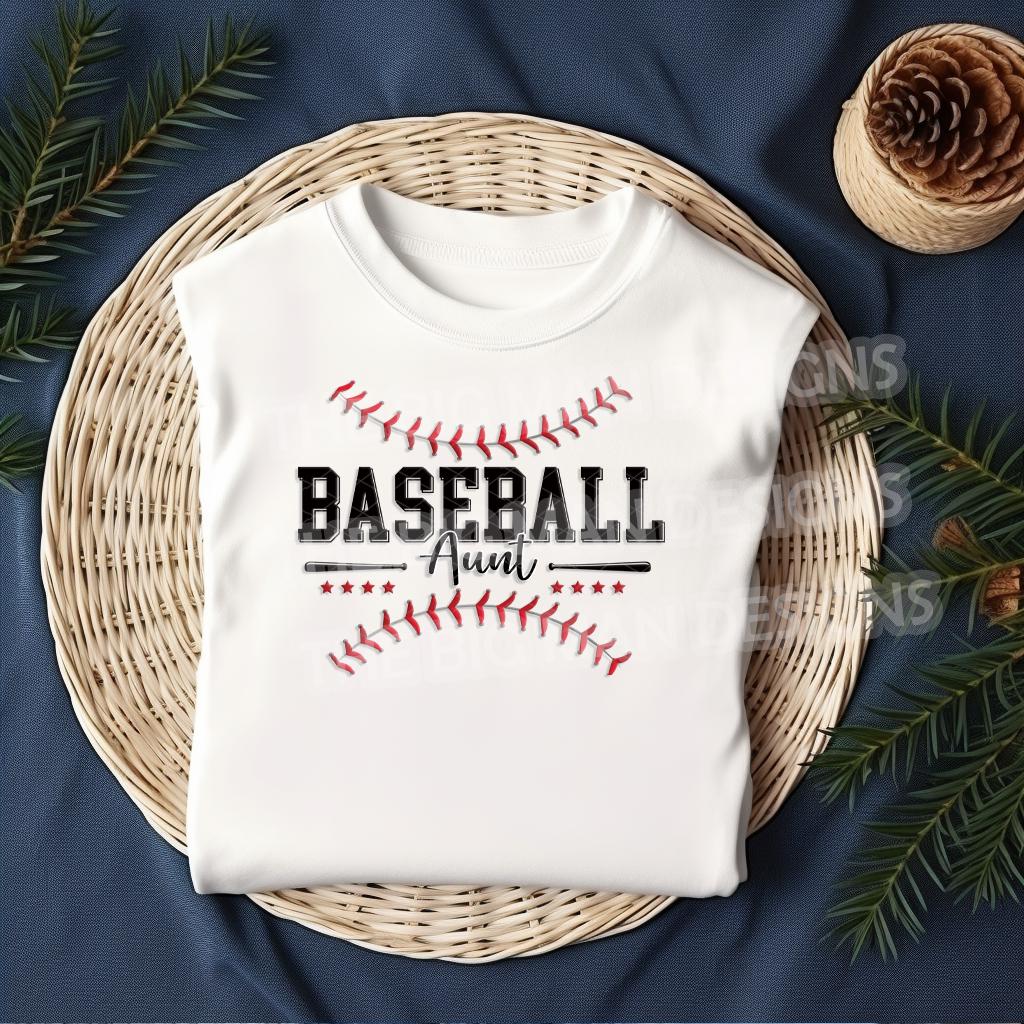 Baseball Aunt DTF Transfer | Vintage Game Day Shirt