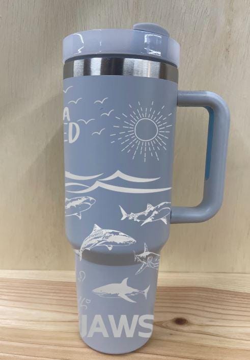 Jaws Shark Beach Personalized 40 oz Stainless Steel Tumbler