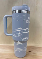 Jaws Shark Beach Personalized 40 oz Stainless Steel Tumbler