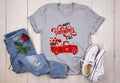 Goat shirt featuring Happy Valentines Yall red truck Valentine design printed on soft Gildan tee. Cute gift for goat lovers.