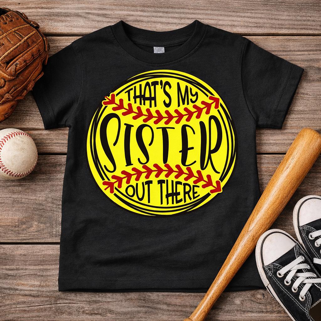Softball Sister Matching Sibling Shirt