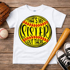 Softball Sister Matching Sibling Shirt