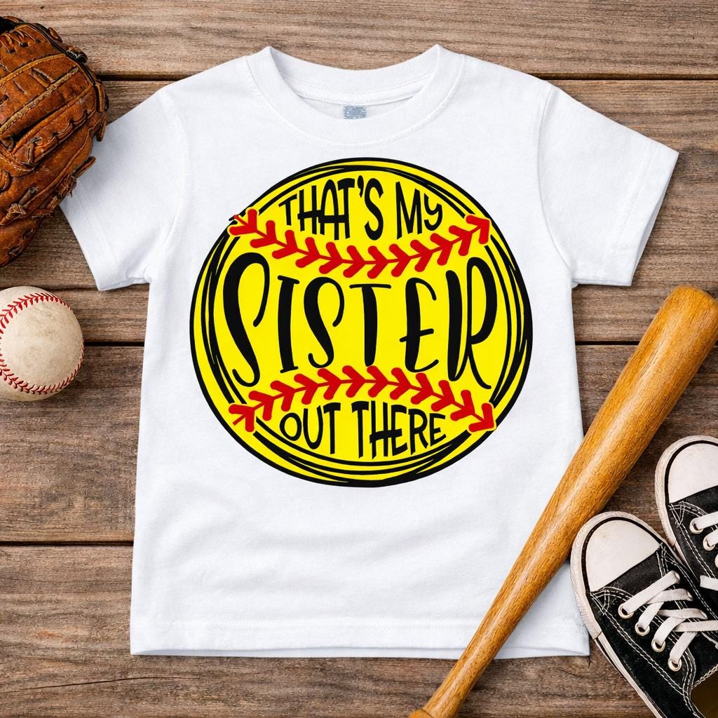 Softball Sister Matching Sibling Shirt