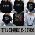 Faith & God Bundle #2 | 6 Christian DTF Transfers | Jesus Saves God is Good