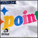 Close-up mockup of colorful distressed dance lettering printed on white T-shirt fabric