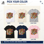 Deadline gator shirt color options in White, Natural, Sport Grey, Black, Navy, and Light Pink.