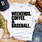 Weekends Coffee and Baseball: White shirt flat lay. The Big Man Designs.